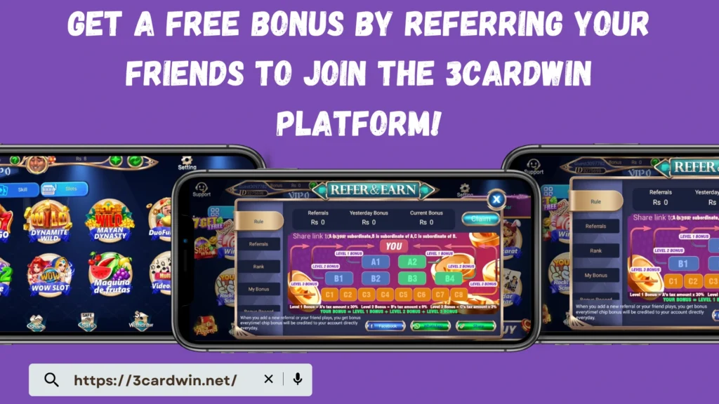 3cardwin referral bonus